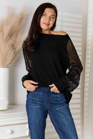 Double Take Round Neck Raglan Sleeve Blouse - SwagglyLife Home & Fashion