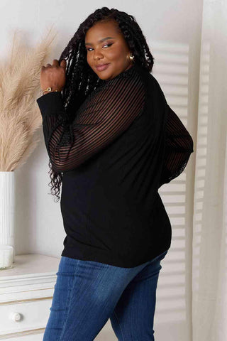 Double Take Round Neck Raglan Sleeve Blouse - SwagglyLife Home & Fashion