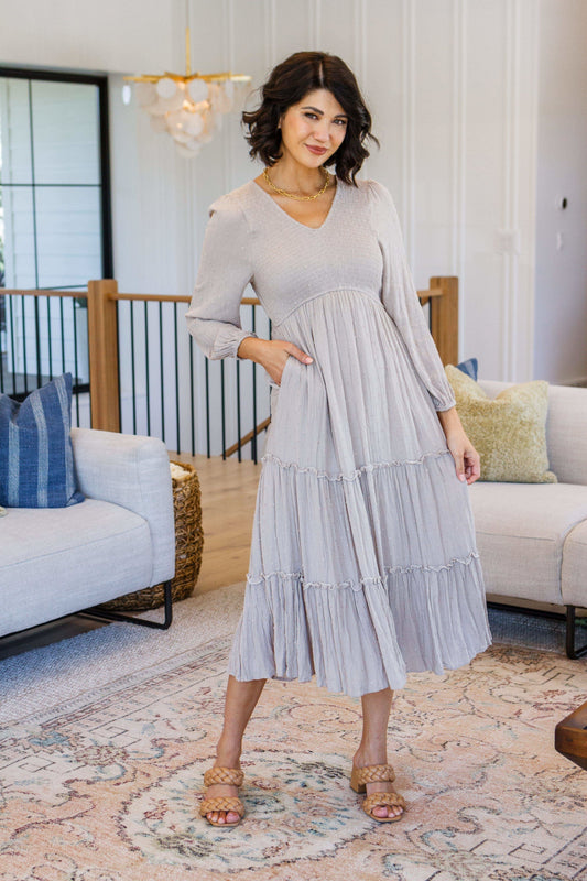 Easy Come, Easy Go Tiered Midi Dress in - Dresses photo