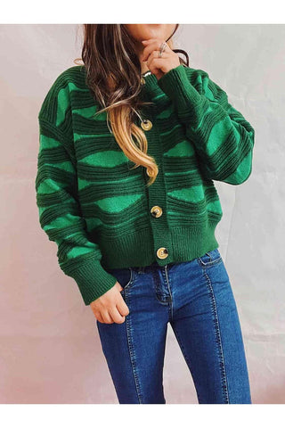 Elena Color Block Button Front Cardigan - SwagglyLife Home & Fashion