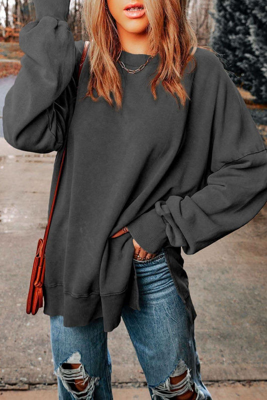 Emily Dropped Shoulder Round Neck Long Sleeve Blouse in - Shirts & Tops photo