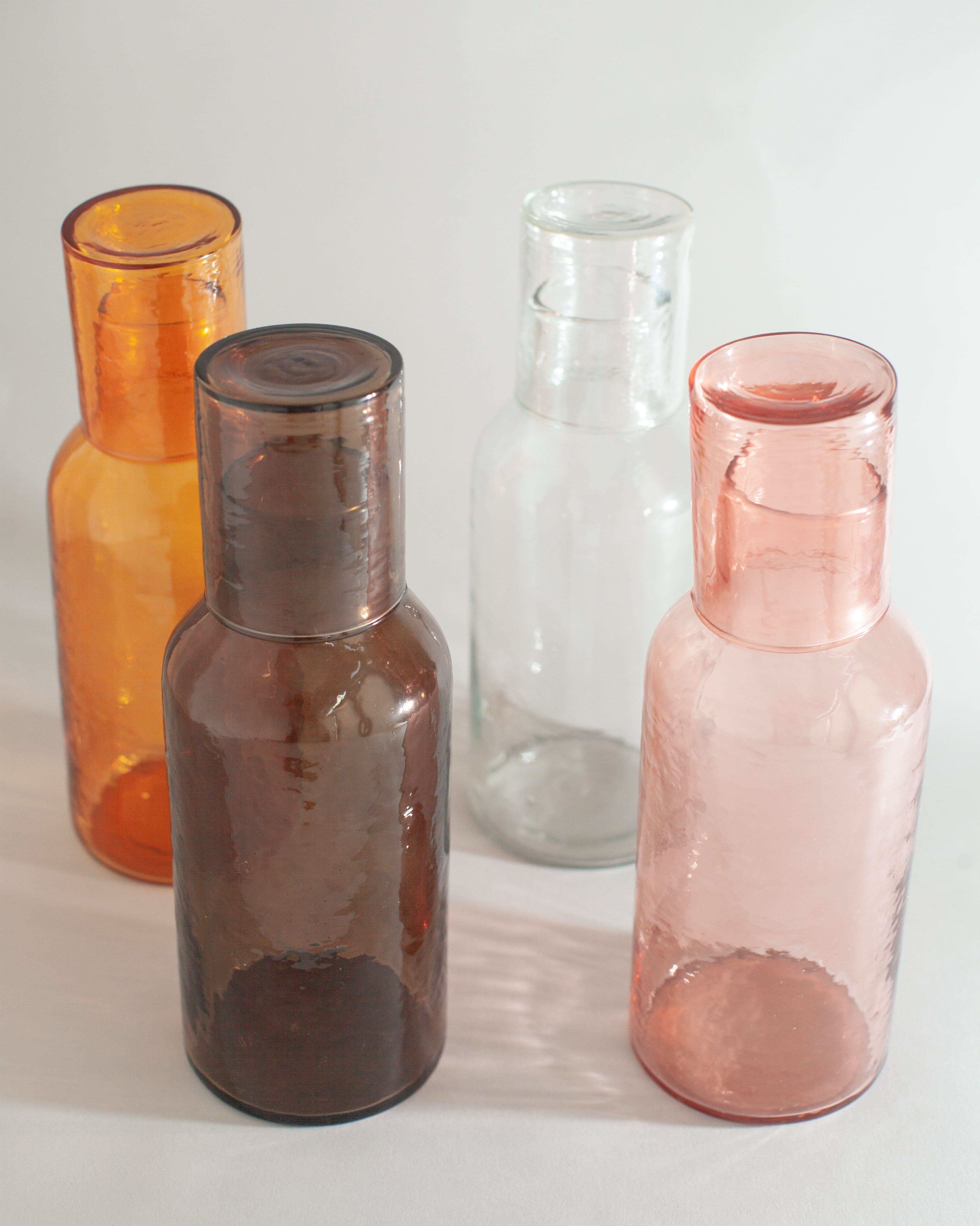 Hammered Glass Carafe | Handblown in India - SwagglyLife Home & Fashion