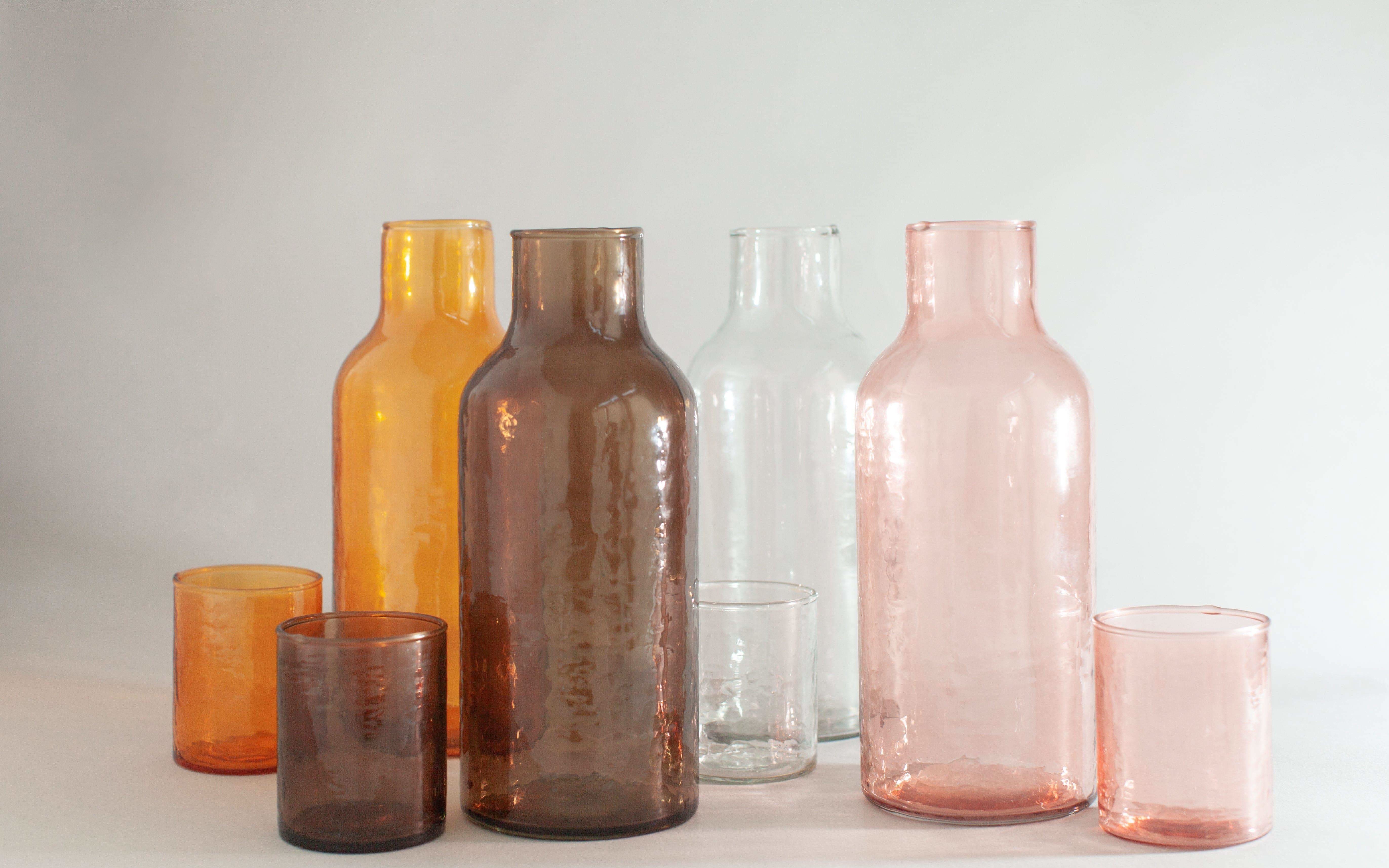 Hammered Glass Carafe | Handblown in India - SwagglyLife Home & Fashion