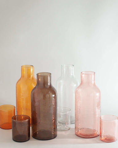 Hammered Glass Carafe | Handblown in India - SwagglyLife Home & Fashion