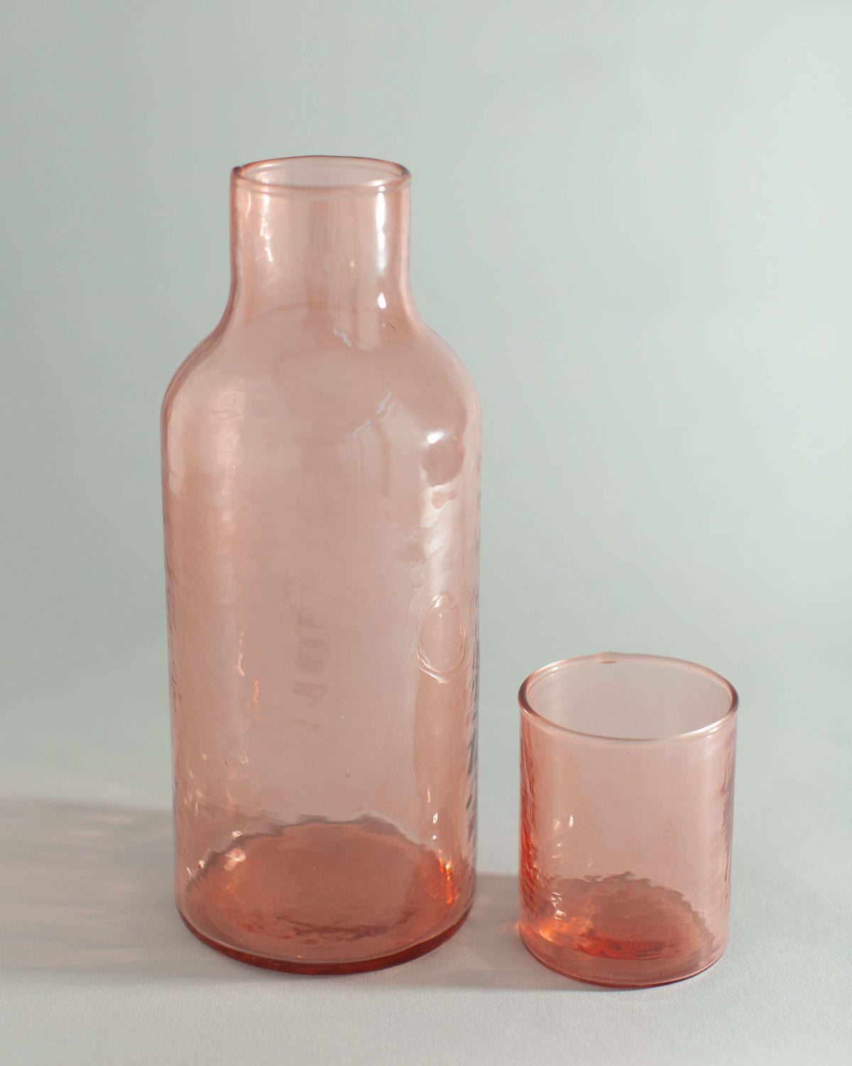 Handblown Hammered Glass Carafe in Blush - Kitchen & Dining photo
