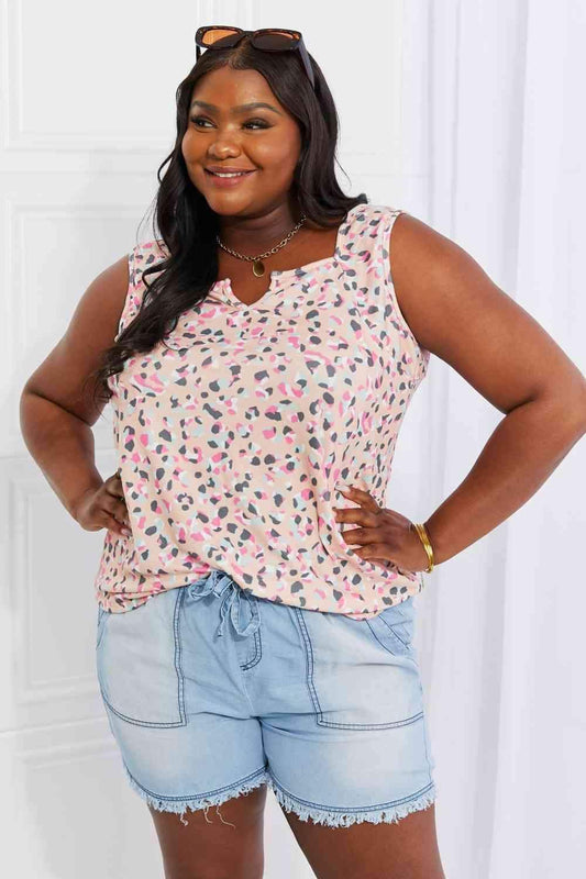Heimish Full Size Printed Sleeveless Top in Multicolor - Shirts & Tops photo