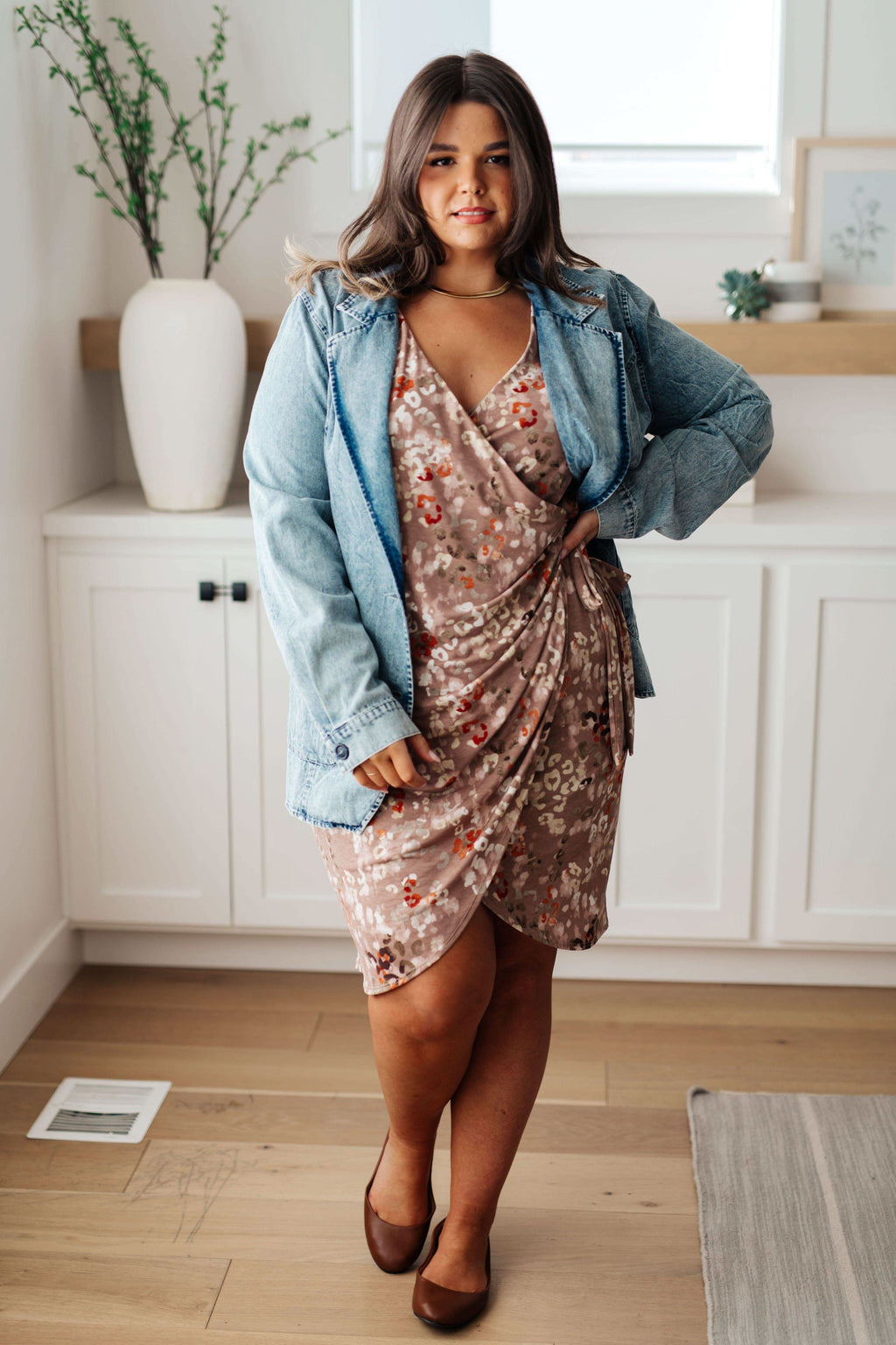 Honey Do I Ever Faux Wrap Dress in Taupe - SwagglyLife Home & Fashion