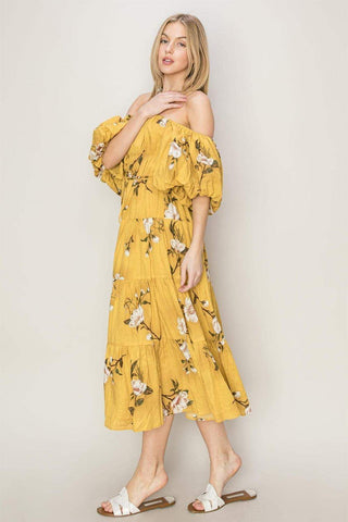 HYFVE Floral Puff Sleeve Tiered Dress - SwagglyLife Home & Fashion
