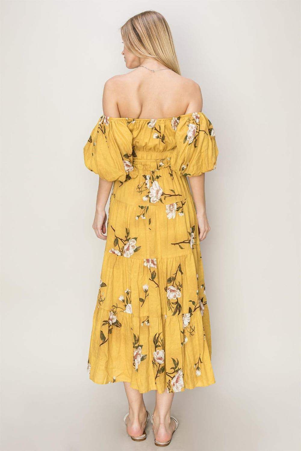 HYFVE Floral Puff Sleeve Tiered Dress - SwagglyLife Home & Fashion