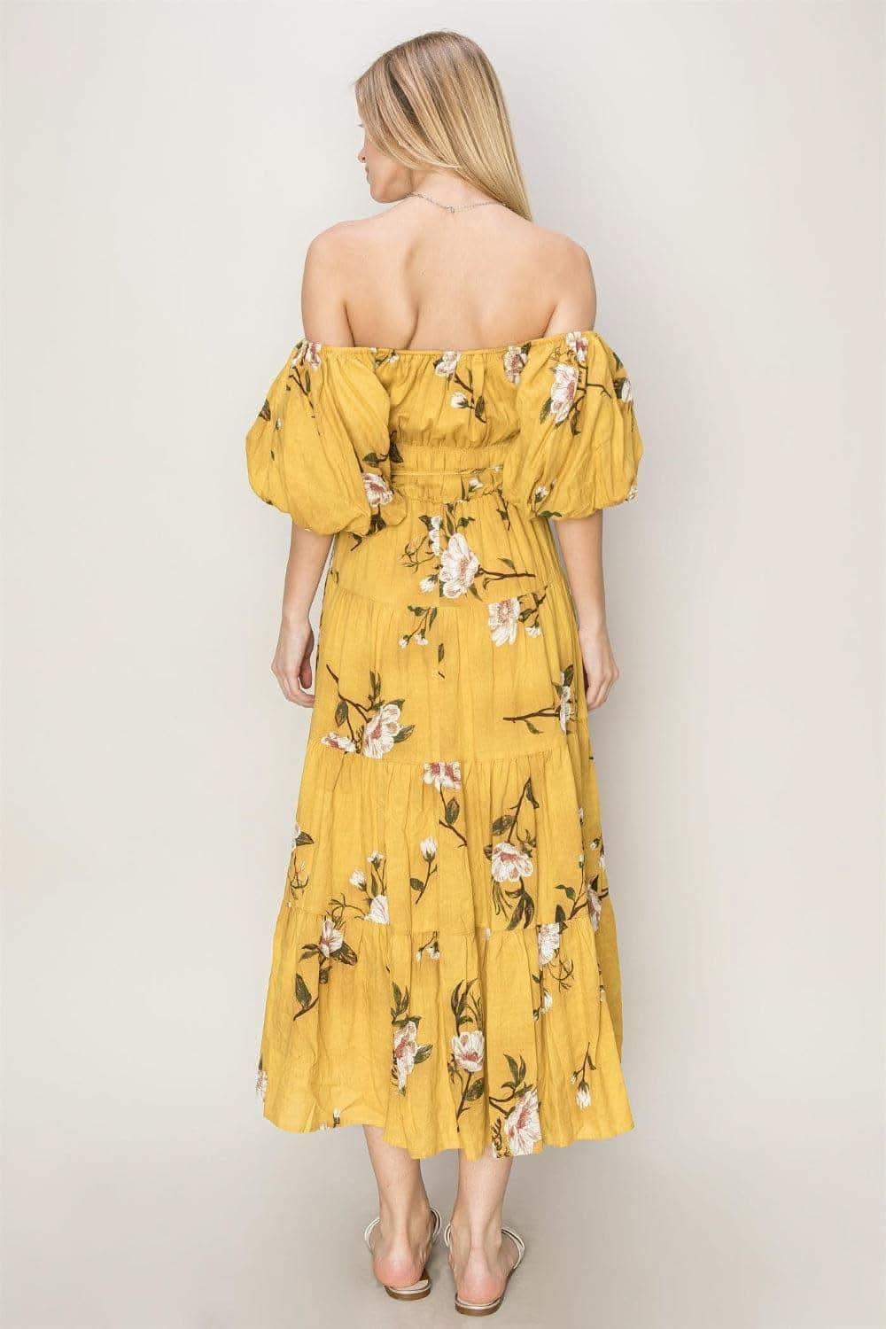 HYFVE Floral Puff Sleeve Tiered Dress - SwagglyLife Home & Fashion