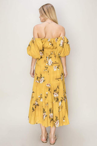HYFVE Floral Puff Sleeve Tiered Dress - SwagglyLife Home & Fashion