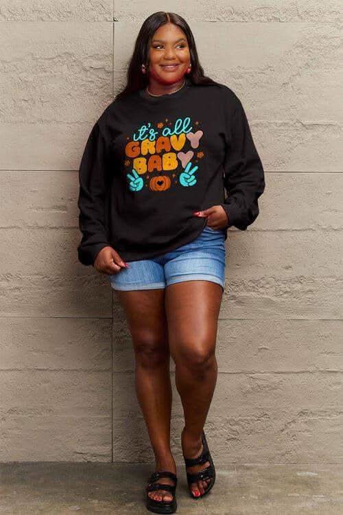 IT'S ALL GRAVY BABY Long Sleeve Sweatshirt - SwagglyLife Home & Fashion