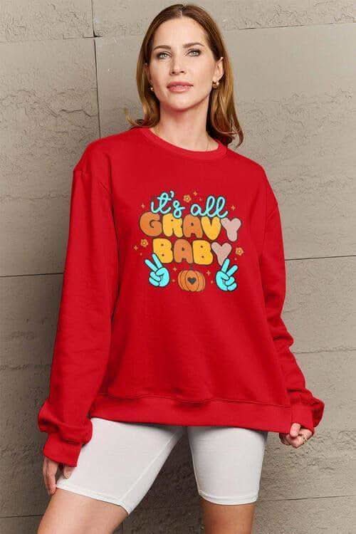 IT'S ALL GRAVY BABY Long Sleeve Sweatshirt - SwagglyLife Home & Fashion