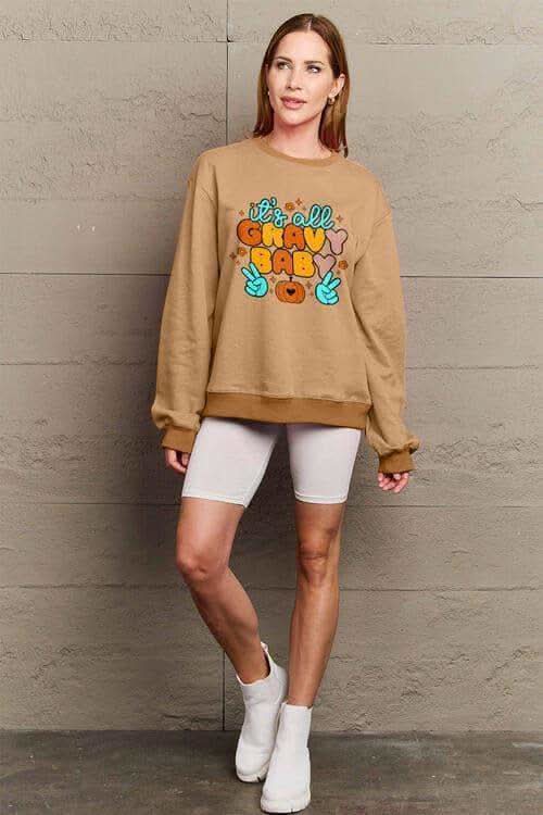 IT'S ALL GRAVY BABY Long Sleeve Sweatshirt - SwagglyLife Home & Fashion