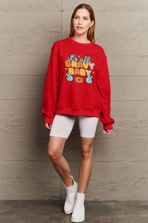 IT'S ALL GRAVY BABY Long Sleeve Sweatshirt - SwagglyLife Home & Fashion