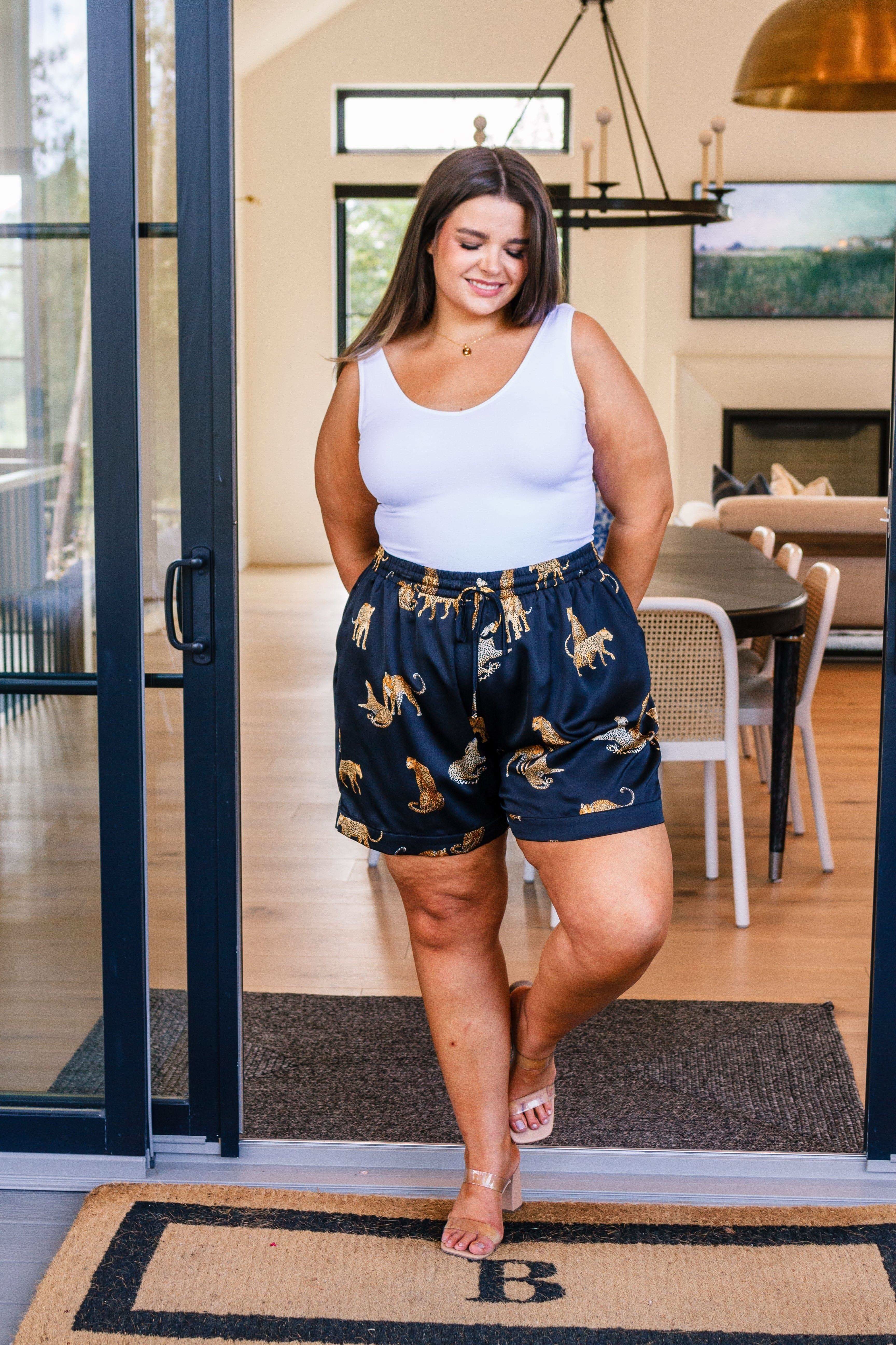 Jodifl Party Animal Leopard Print Satin Set in Black - SwagglyLife Home & Fashion