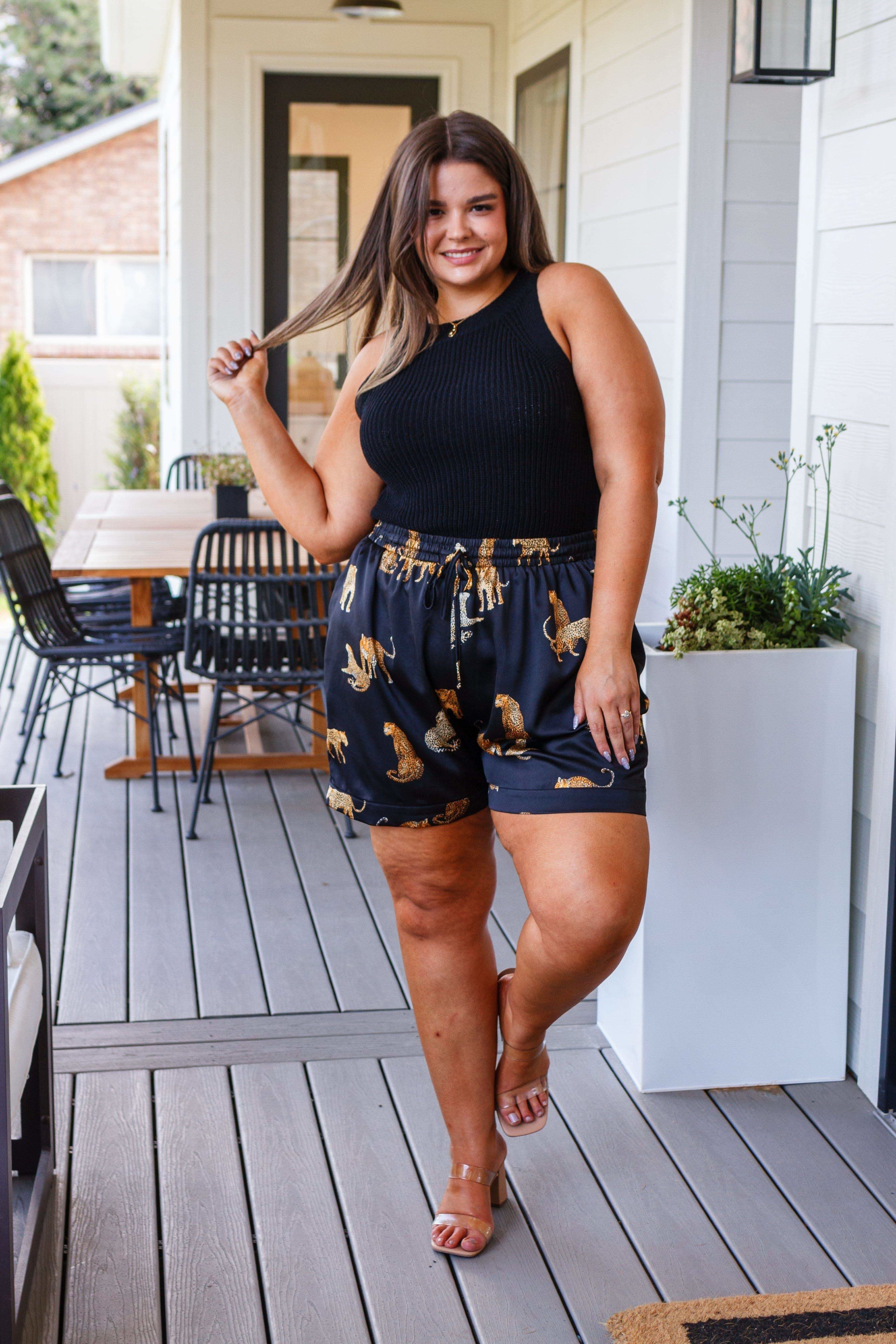 Jodifl Party Animal Leopard Print Satin Set in Black - SwagglyLife Home & Fashion