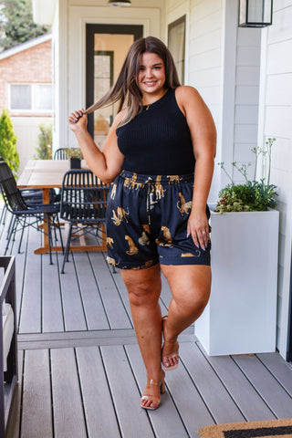 Jodifl Party Animal Leopard Print Satin Set in Black - SwagglyLife Home & Fashion