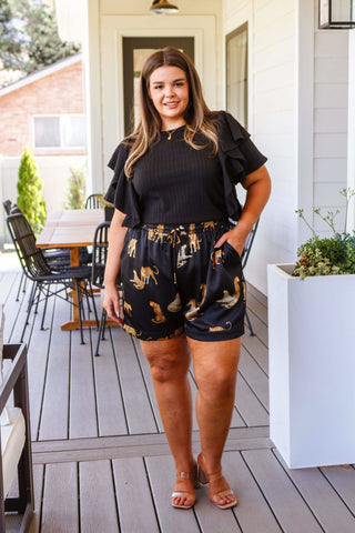 Jodifl Party Animal Leopard Print Satin Set in Black - SwagglyLife Home & Fashion