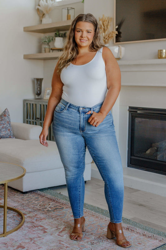 Judy Blue Catherine Mid Rise Vintage Skinny Jeans in - Pants photo