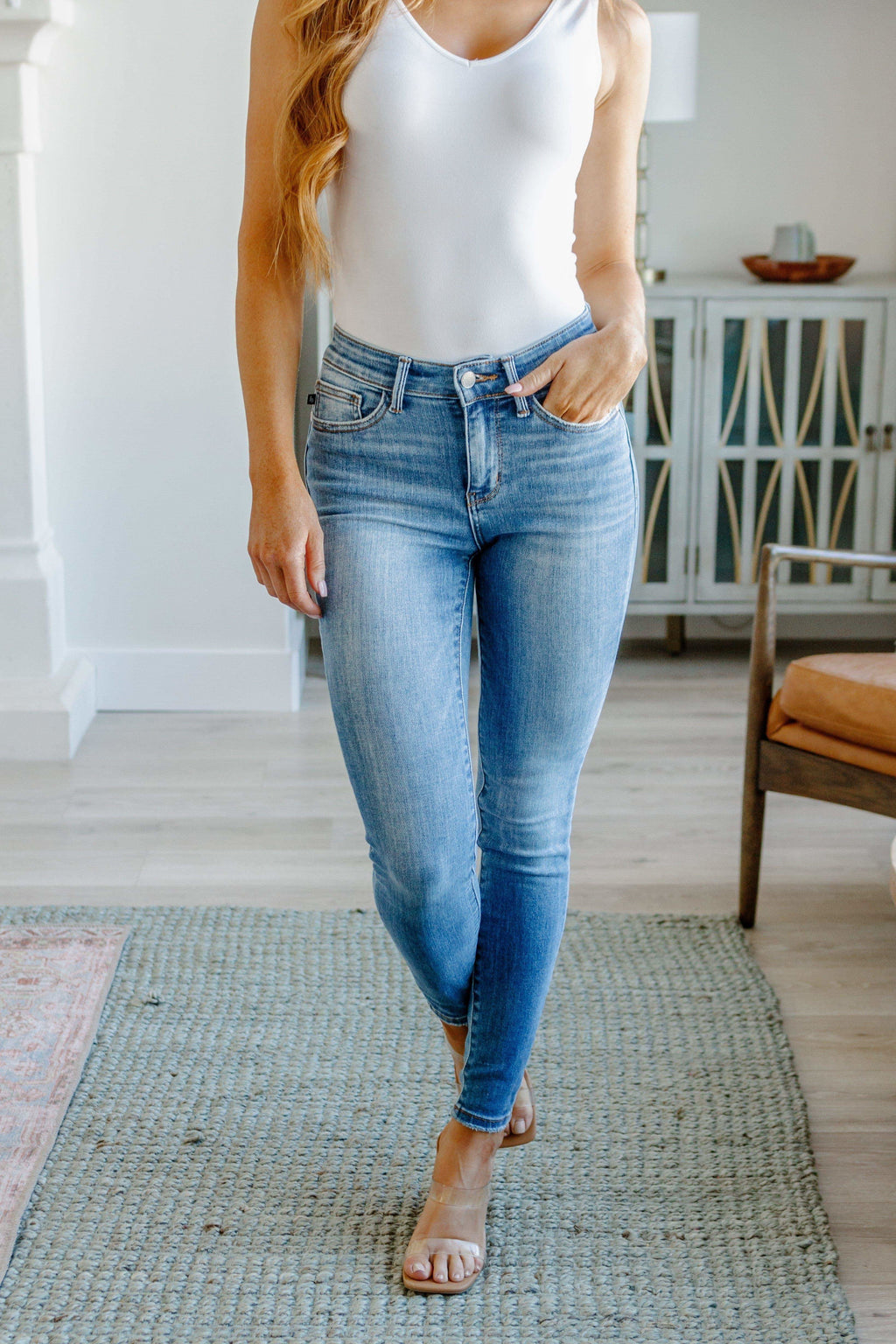 Catherine Mid Rise Vintage Skinny Jeans - SwagglyLife Home & Fashion
