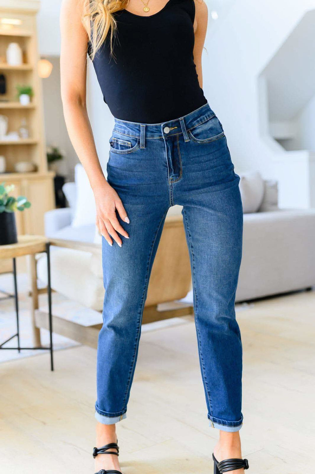 JUDY BLUE Downtown High Rise Boyfriend Jeans - SwagglyLife Home & Fashion