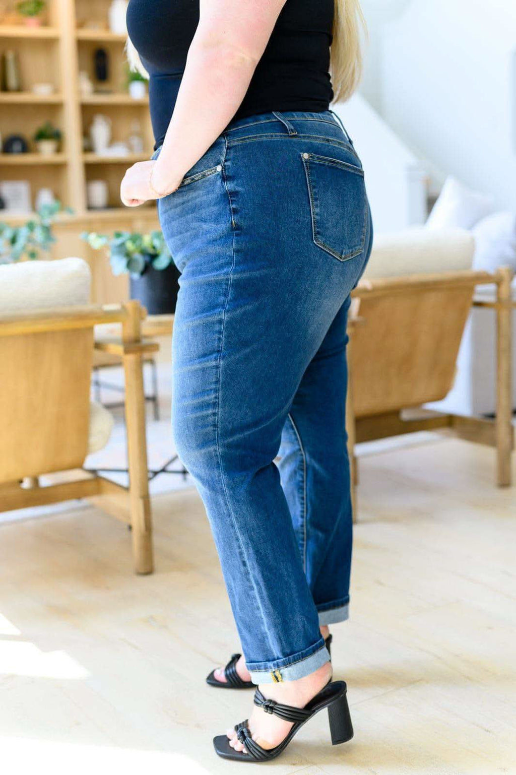 JUDY BLUE Downtown High Rise Boyfriend Jeans - SwagglyLife Home & Fashion