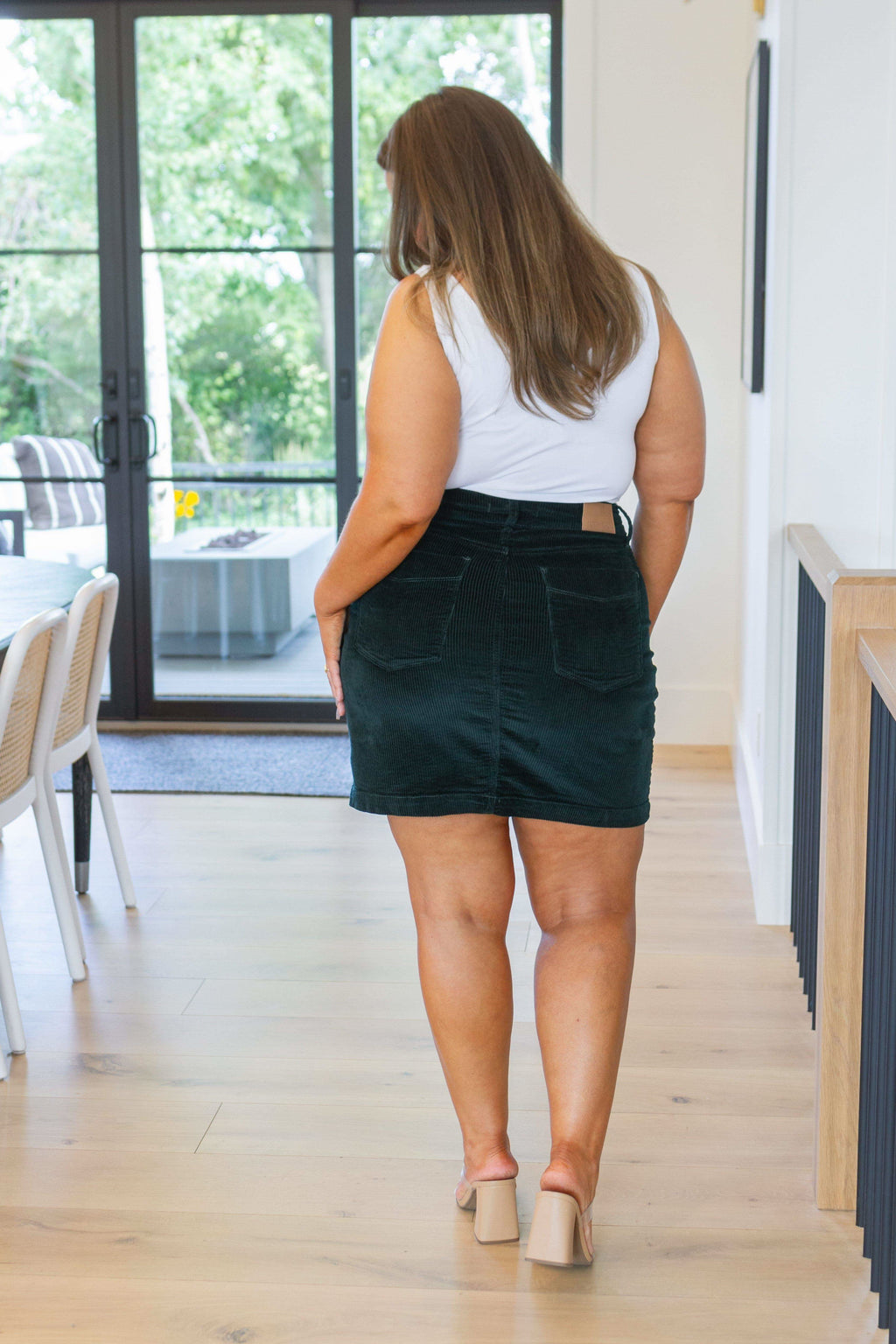 JUDY BLUE Melinda Corduroy Patch Pocket Skirt in Emerald - SwagglyLife Home & Fashion