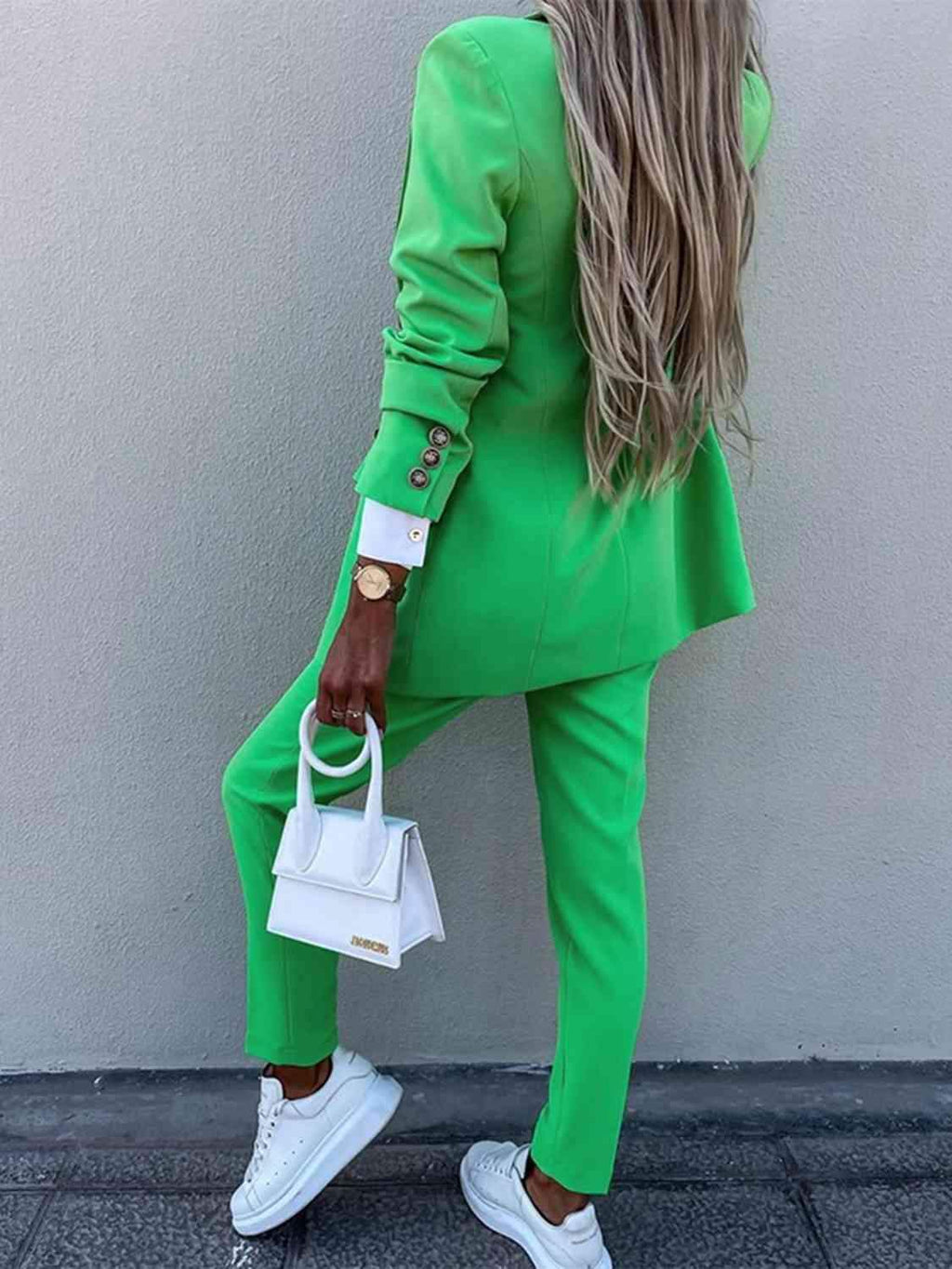 Juliette Lapel Collar Long Sleeve Blazer and Pants Set - SwagglyLife Home & Fashion