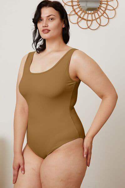 Lauren Basic Bae Full Size Square Neck Sleeveless Bodysuit - SwagglyLife Home & Fashion