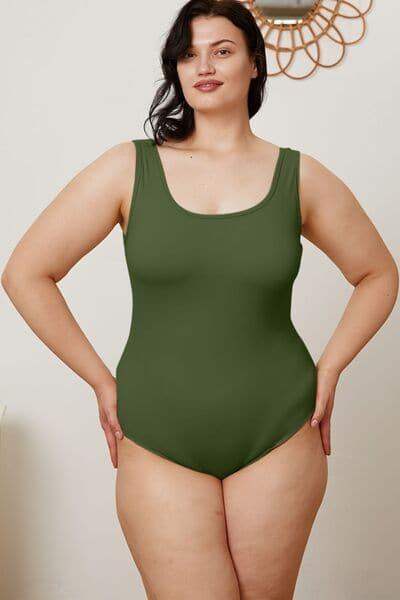 Lauren Basic Bae Full Size Square Neck Sleeveless Bodysuit - SwagglyLife Home & Fashion
