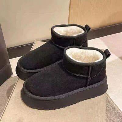 Lexi Fleece Lined Chunky Platform Mini Boots in Black - photo