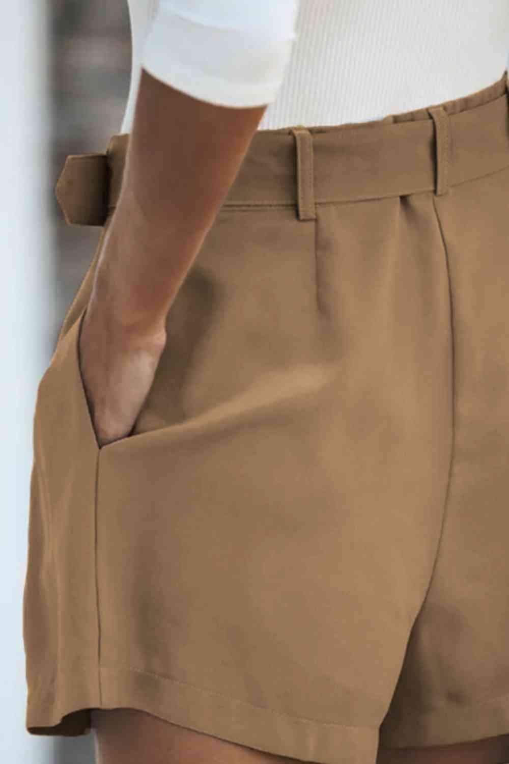 Longline Blazer and Shorts Set with Pockets - SwagglyLife Home & Fashion
