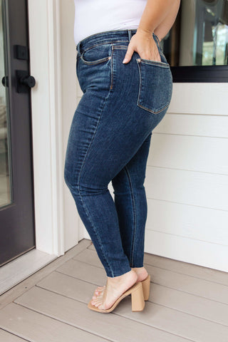 Lydia Mid Rise Vintage Raw Hem Skinny Jeans in - Womens photo