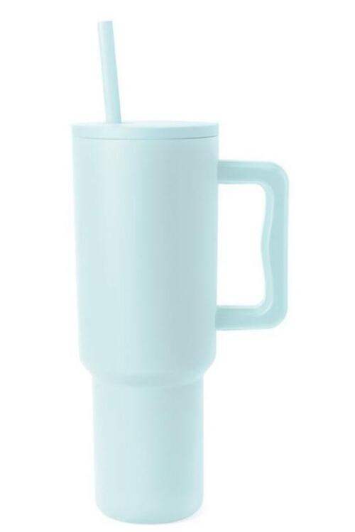 Monochromatic Stainless Steel Tumbler with Matching Straw - SwagglyLife Home & Fashion