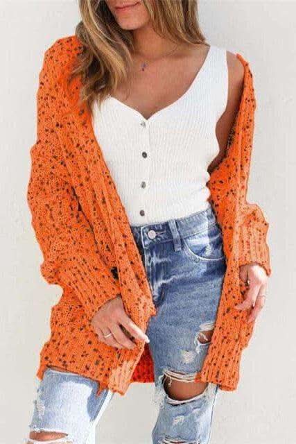 Multicolored Open Front Cardigan - SwagglyLife Home & Fashion