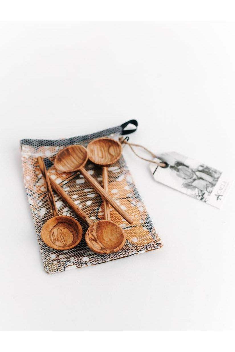 Olive Wood Coffee Spoon Set - SwagglyLife Home & Fashion