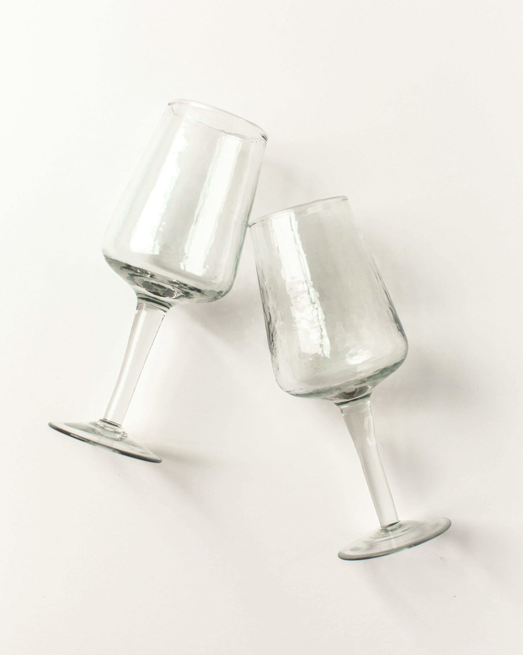 Pair of Handblown Hammered Wine Glasses - SwagglyLife Home & Fashion