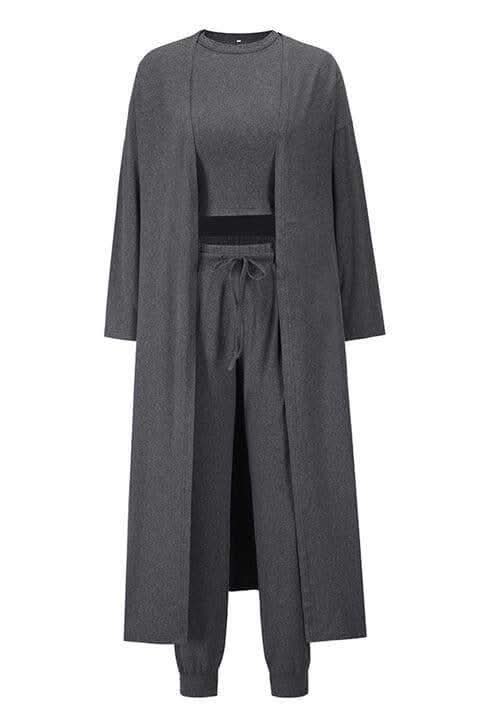Tank, Pants, and Cardigan Set with Pockets - SwagglyLife Home & Fashion