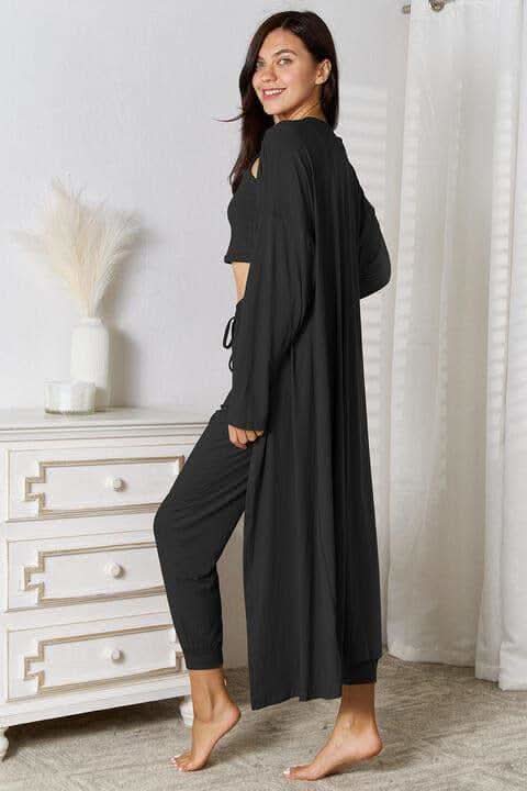 Tank, Pants, and Cardigan Set with Pockets in - Loungewear photo