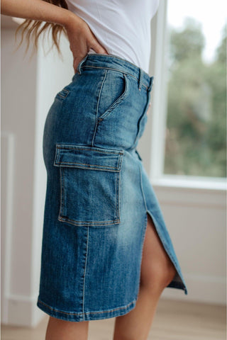 Always Be There Cargo Denim Skirt - SwagglyLife Home & Fashion
