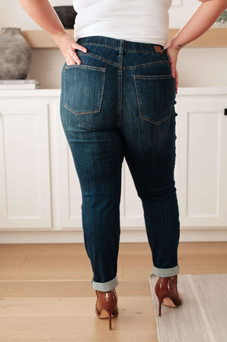 Rowena High Rise Pull On Double Cuff Slim Jeans in - Womens photo