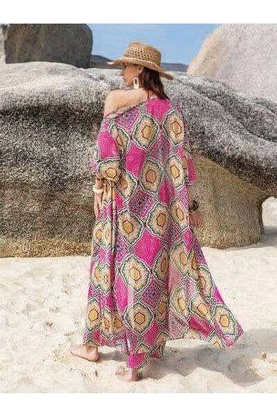 Sasha Printed Open Front Cardigan and Pants Set in - Outfit Sets photo