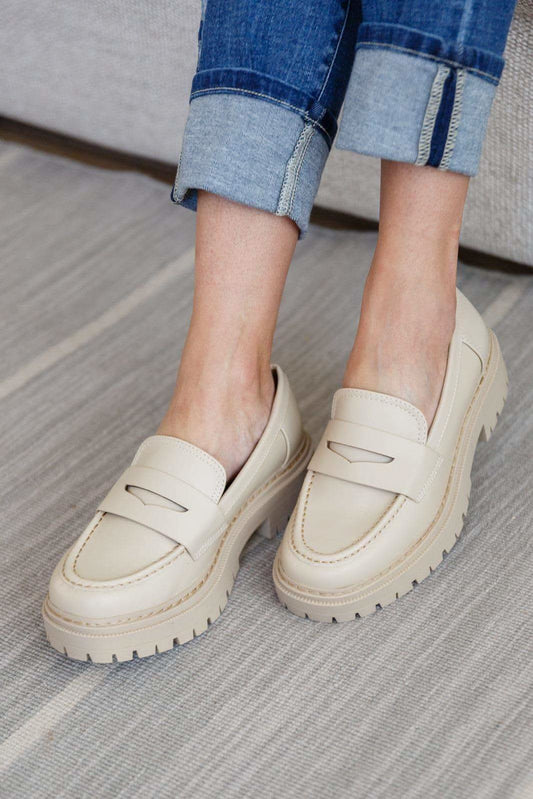 SODA Penny For Your Thoughts Loafers in Bone in - Shoes photo