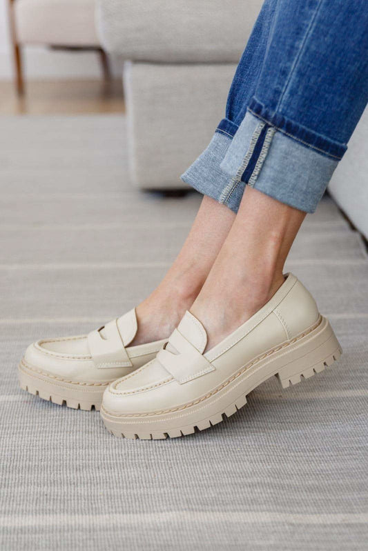 SODA Penny For Your Thoughts Loafers in Bone in - Shoes photo