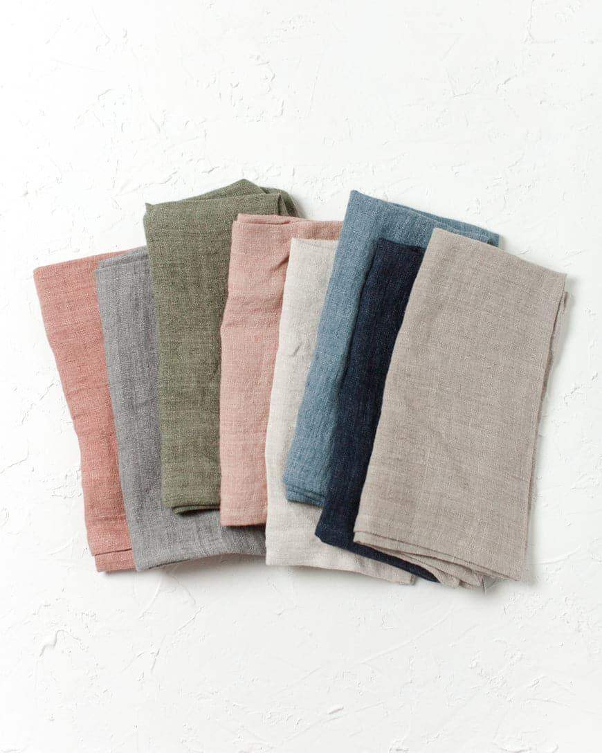 Stone Washed Linen Hemmed Dinner Napkins - SwagglyLife Home & Fashion