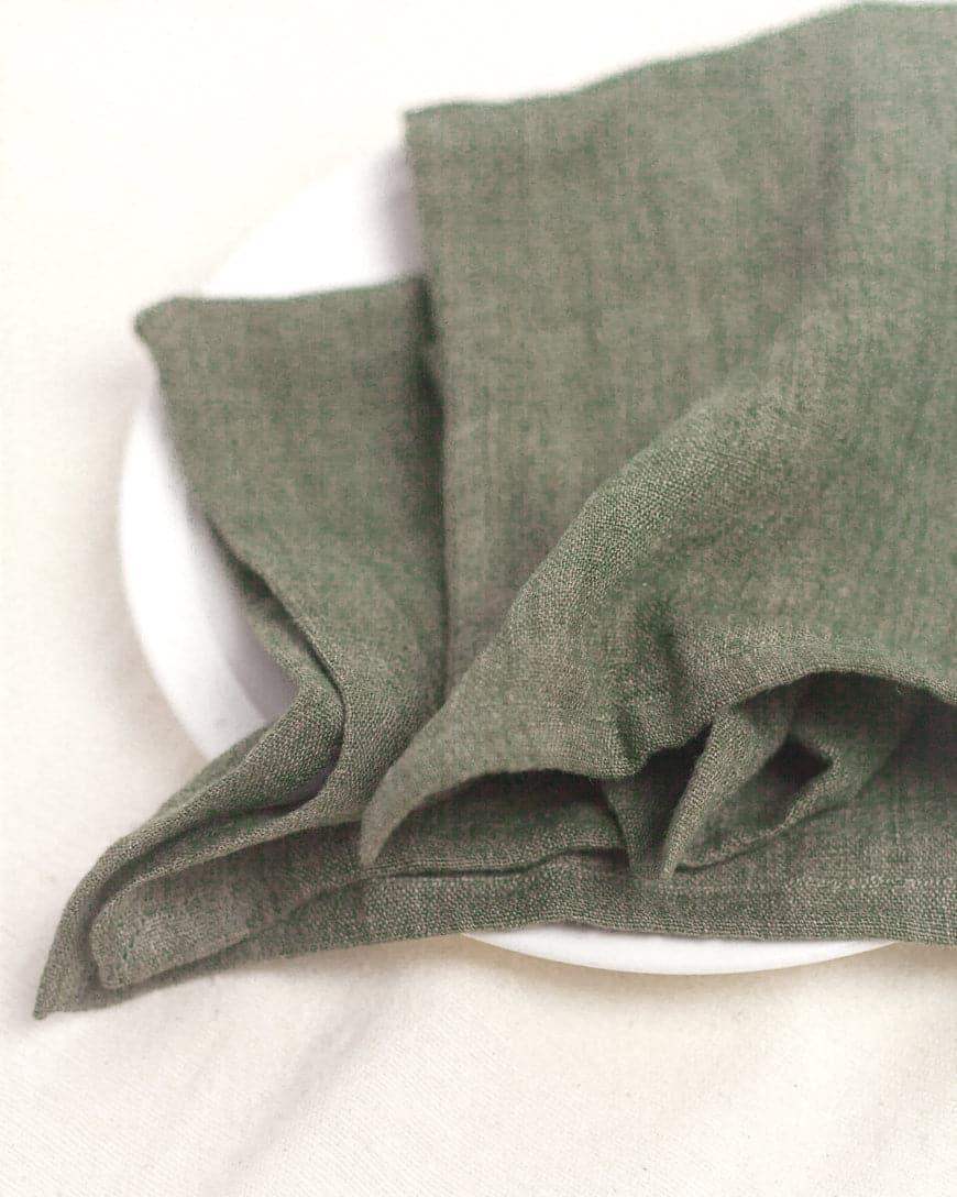 Stone Washed Linen Hemmed Dinner Napkins - SwagglyLife Home & Fashion
