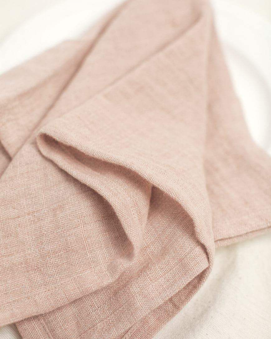 Stone Washed Linen Hemmed Dinner Napkins - SwagglyLife Home & Fashion