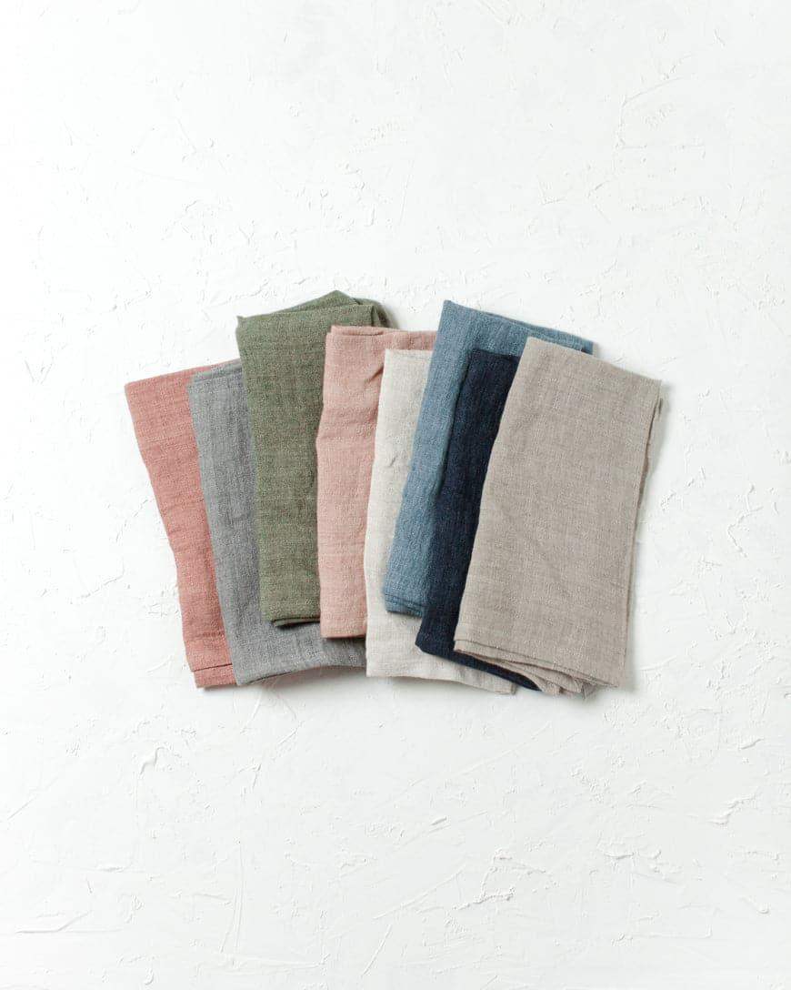 Stone Washed Linen Hemmed Dinner Napkins - SwagglyLife Home & Fashion