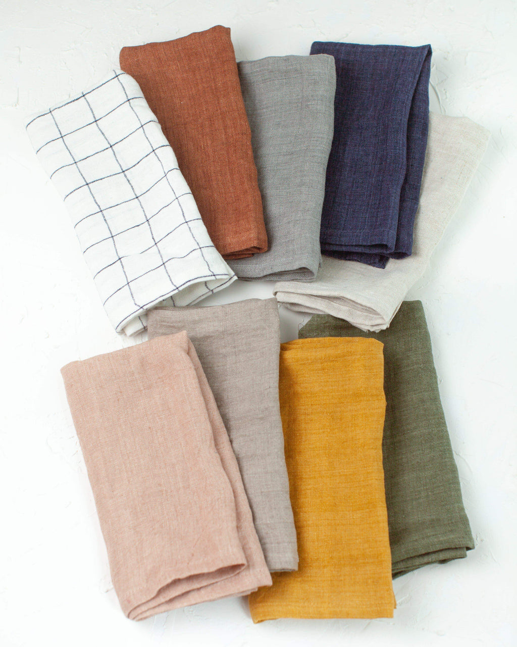 Stone Washed Linen Hemmed Dinner Napkins - SwagglyLife Home & Fashion